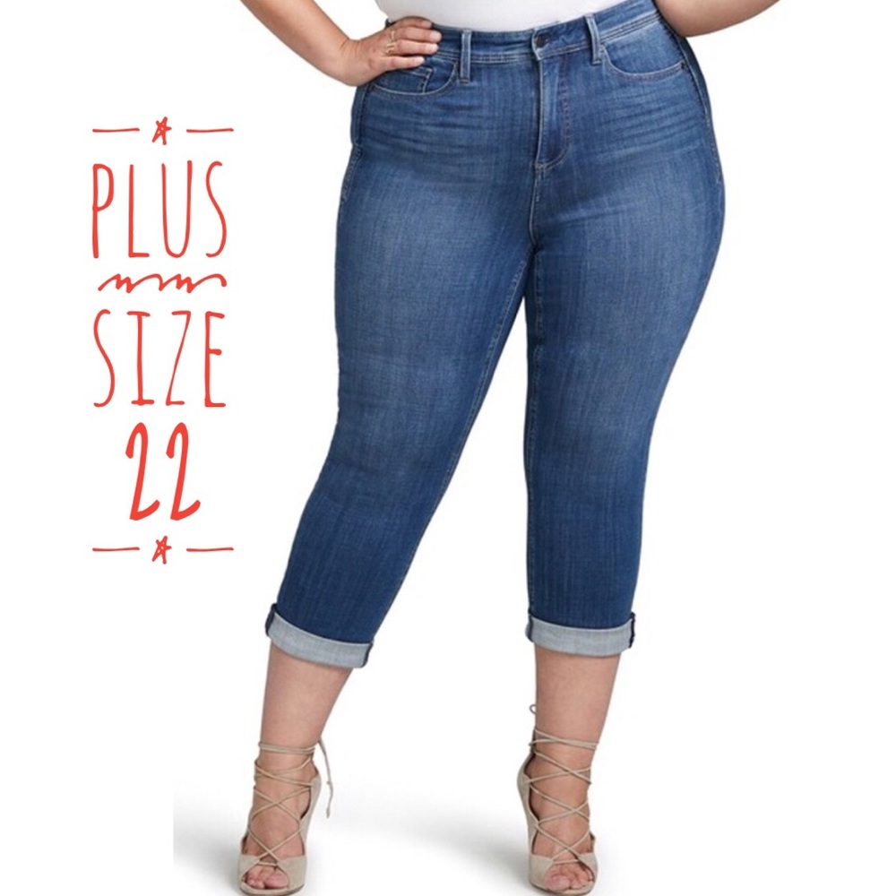 CURVES 360 BY NYDJ Slim Straight Crop Jeans PLUS